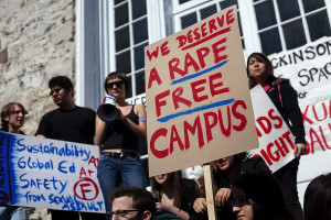 Students protesting campus sexual assault