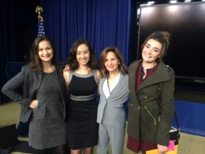 With Office of the Vice President staff Cailin Crockett, Kristina Rose, and Olivia